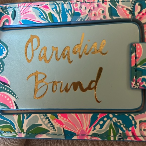 Lily Pulitzer Paradise Bound Luggage Tag - featured in Golden Hour - New! - Picture 3 of 3